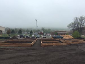 Building Garden Beds at Greenhouse Site, May 2016