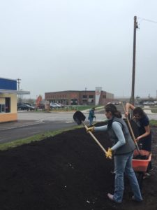 Building Garden Beds at Greenhouse Site, May 2016