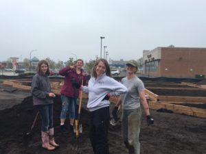 Building Garden Beds at Greenhouse Site, May 2016