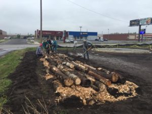 Building Garden Beds at Greenhouse Site, May 2016