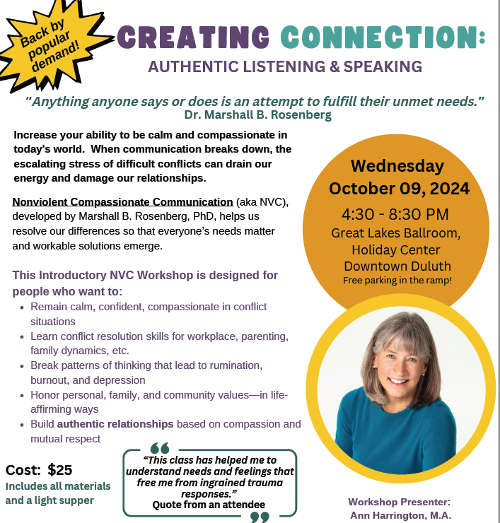 Creating Connection Workshop Oct 2024 – Junior League of Duluth